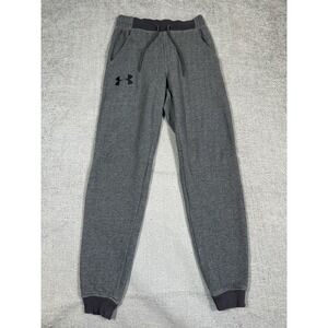 Under Armour Pants Mens Small Loose Gray Herringbone Joggers Sweatpants Fleece
